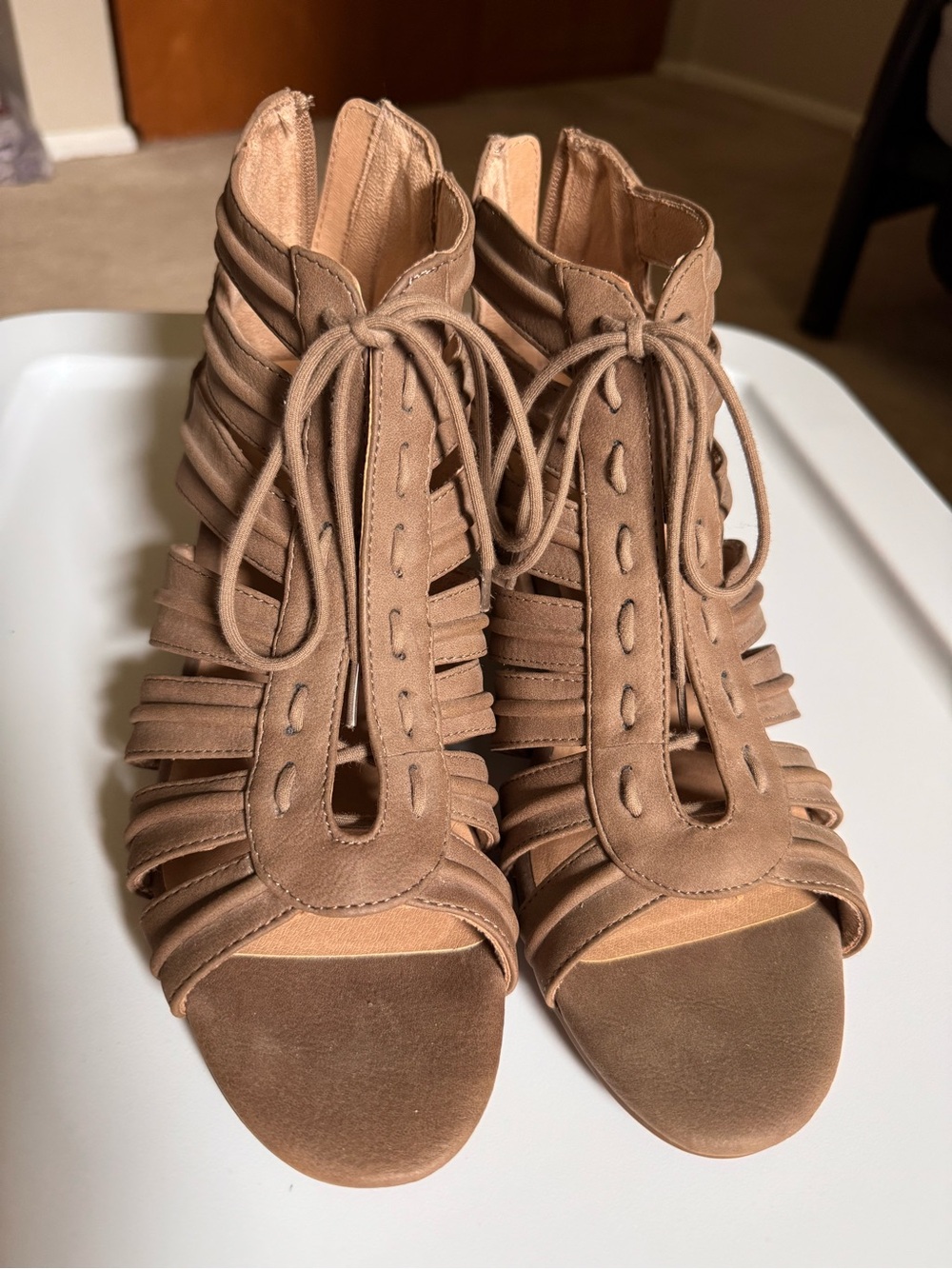 SOUL Naturalizer Women’s Lace-Up Strappy Heeled Sandals - Brown